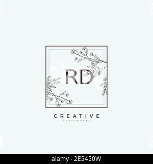 Rd Beauty Vektor Initial Logo Art, Handschrift Logo der ersten Unterschrift, Hochzeit, Mode, Schmuck, Boutique, Blumen und botanische mit kreativen temp Stock Vektor