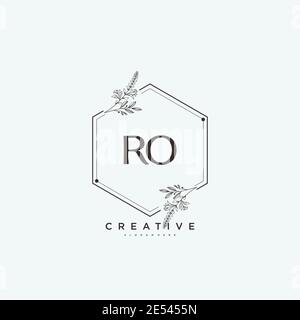 RO Beauty Vektor Initial Logo Art, Handschrift Logo der ersten Unterschrift, Hochzeit, Mode, Schmuck, Boutique, Blumen und botanische mit kreativen temp Stock Vektor