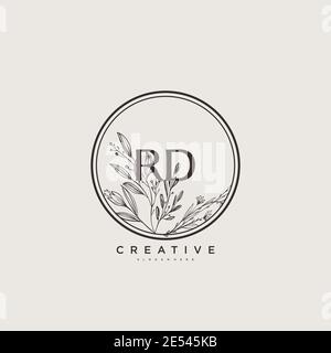 Rd Beauty Vektor Initial Logo Art, Handschrift Logo der ersten Unterschrift, Hochzeit, Mode, Schmuck, Boutique, Blumen und botanische mit kreativen temp Stock Vektor