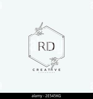 Rd Beauty Vektor Initial Logo Art, Handschrift Logo der ersten Unterschrift, Hochzeit, Mode, Schmuck, Boutique, Blumen und botanische mit kreativen temp Stock Vektor