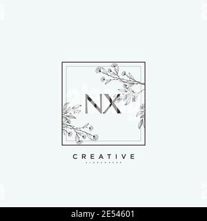 NX Beauty Vektor Initial Logo Art, Handschrift Logo der ersten Unterschrift, Hochzeit, Mode, Schmuck, Boutique, Blumen und botanische mit kreativen temp Stock Vektor