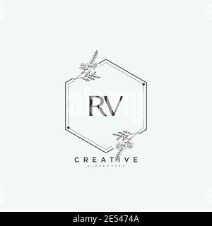 RV Beauty Vektor anfängliche Logo Art, Handschrift Logo der ursprünglichen Signatur, Hochzeit, Mode, jewerly, Boutique, floral und botanisch mit kreativen temp Stock Vektor