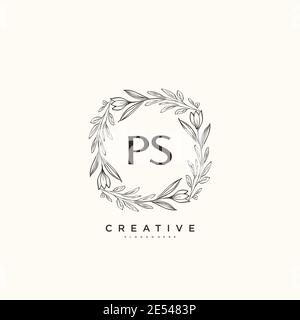 PS Beauty Vektor anfängliche Logo Art, Handschrift Logo der ursprünglichen Signatur, Hochzeit, Mode, Schmuck, Boutique, Blumen und botanische mit kreativen temp Stock Vektor