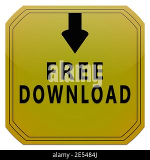 Kostenloser Download gold Knopf, Illustration für Web mit Pfeilen, isoliert auf weißem Hintergrund Stockfoto