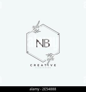 NB Beauty Vektor Initial Logo Art, Handschrift Logo der ersten Unterschrift, Hochzeit, Mode, Schmuck, Boutique, Blumen und botanische mit kreativen temp Stock Vektor