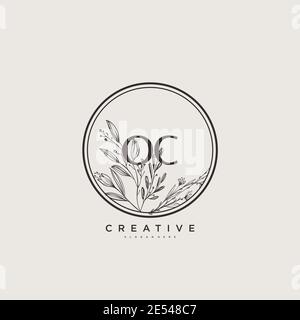 OC Beauty Vektor Initial Logo Art, Handschrift Logo der ersten Signatur, Hochzeit, Mode, Schmuck, Boutique, Blumen und botanische mit kreativen temp Stock Vektor