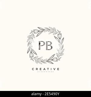 PB Beauty Vektor Initial Logo Art, Handschrift Logo der ersten Unterschrift, Hochzeit, Mode, Schmuck, Boutique, Blumen und botanische mit kreativen temp Stock Vektor