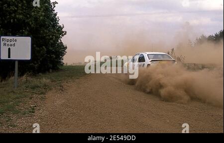 Malcolm Wilson testet seinen Vauxhall Astra GTE 16v Rallye-Auto Am Millbrook Proving Ground UK 1989 Stockfoto