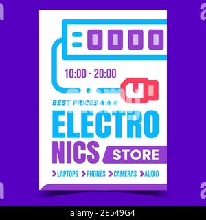Electronics Store Creative Promotion Banner Vektor Stock Vektor