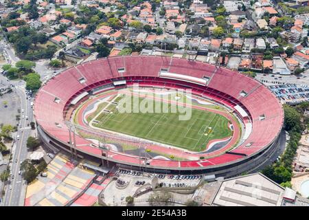 Luftaufnahme des Fußballstadions Morumbi in Sao Paulo - Brasilien São Paulo Futebol Clube, bairro do Morumbi Stockfoto