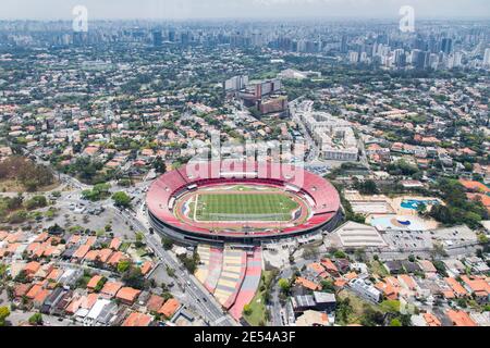 Luftaufnahme des Fußballstadions Morumbi in Sao Paulo - Brasilien São Paulo Futebol Clube, bairro do Morumbi Stockfoto