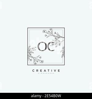 OC Beauty Vektor Initial Logo Art, Handschrift Logo der ersten Signatur, Hochzeit, Mode, Schmuck, Boutique, Blumen und botanische mit kreativen temp Stock Vektor