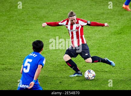 Iker Muniain vom Athletic Club während der spanischen Meisterschaft La Liga Fußballspiel zwischen Athletic Club und Getafe CF am 25. Januar 2021 im San Mames Stadion in Bilbao, Spanien - Foto Inigo Larreina / Spanien DPPI / DPPI / LiveMedia Stockfoto