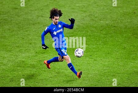 Marc Cucurella von Getafe CF während des spanischen Fußballspiels La Liga zwischen Athletic Club und Getafe CF am 25. Januar 2021 im San-Mames-Stadion in Bilbao, Spanien - Foto Inigo Larreina / Spanien DPPI / DPPI / LiveMedia Stockfoto