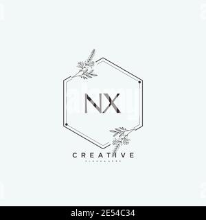 NX Beauty Vektor Initial Logo Art, Handschrift Logo der ersten Unterschrift, Hochzeit, Mode, Schmuck, Boutique, Blumen und botanische mit kreativen temp Stock Vektor