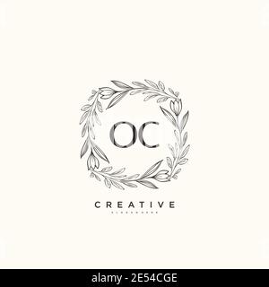 OC Beauty Vektor Initial Logo Art, Handschrift Logo der ersten Signatur, Hochzeit, Mode, Schmuck, Boutique, Blumen und botanische mit kreativen temp Stock Vektor