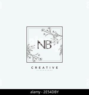 NB Beauty Vektor Initial Logo Art, Handschrift Logo der ersten Unterschrift, Hochzeit, Mode, Schmuck, Boutique, Blumen und botanische mit kreativen temp Stock Vektor