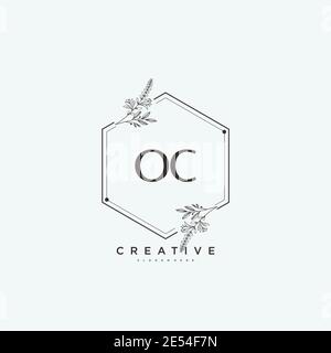 OC Beauty Vektor Initial Logo Art, Handschrift Logo der ersten Signatur, Hochzeit, Mode, Schmuck, Boutique, Blumen und botanische mit kreativen temp Stock Vektor