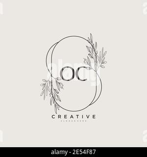 OC Beauty Vektor Initial Logo Art, Handschrift Logo der ersten Signatur, Hochzeit, Mode, Schmuck, Boutique, Blumen und botanische mit kreativen temp Stock Vektor