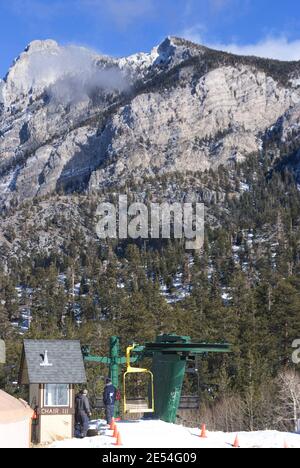 Las Vegas Ski und Snowboard Resort, Mt Charleston, in der Nähe von Las Vegas, Nevada, Vereinigte Staaten von Amerika Stockfoto