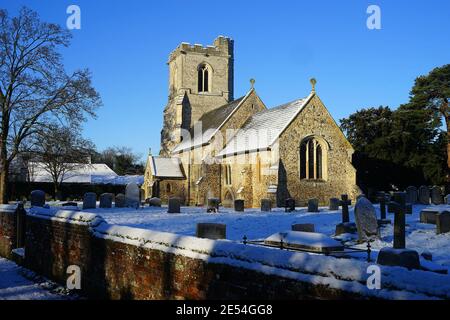 Allerheiligen Kirche, Willian im Schnee Stockfoto