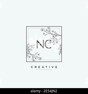 NC Beauty Vektor Initial Logo Art, Handschrift Logo der ersten Unterschrift, Hochzeit, Mode, jewerly, Boutique, floral und botanisch mit kreativen temp Stock Vektor
