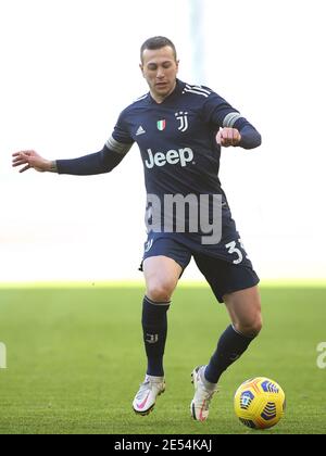 Turin, Italien. Januar 2021. Turin, Italien, Allianz Stadion, 24. Januar 2021, Federico Bernardeschi (Juventus FC) während Juventus FC gegen Bologna FC - Italienischer Fußball Serie A Spiel Credit: Claudio Benedetto/LPS/ZUMA Wire/Alamy Live News Stockfoto