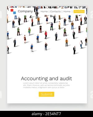 Geschäftslösungen. Teamwork und Erfolgskonzept. Landing Page-Konzept. Vektorgrafik Stock Vektor