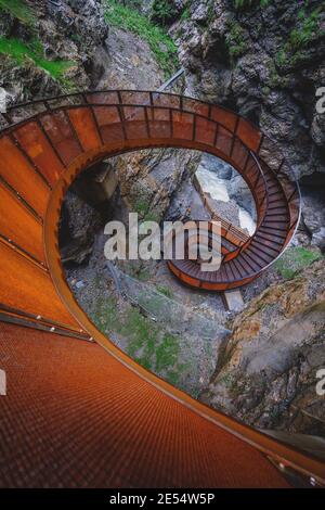 Liechtensteiner Schlucht in den Oberaustrischen Alpen. Stockfoto