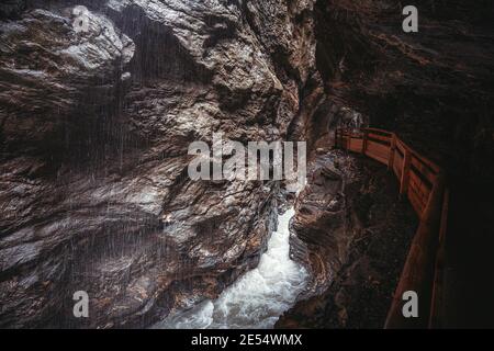 Liechtensteiner Schlucht in den Oberaustrischen Alpen. Stockfoto