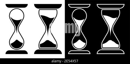 hourglass Icon in Glaskolben auf weißem Hintergrund. Countdown. Isolierter Vektor Stock Vektor