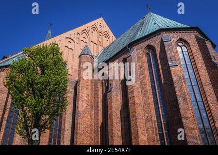 Gotischer Stil Co-Kathedrale Basilika Mariä Himmelfahrt in Kolobrzeg Stadt in der Woiwodschaft Westpommern von Polen Stockfoto