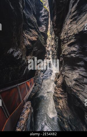 Liechtensteiner Schlucht in den Oberaustrischen Alpen. Stockfoto