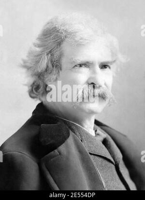 Mark Twain (Samuel Langhorn Clemens), 1835-1910, in einem Porträt von Sarony, c1890er. Stockfoto