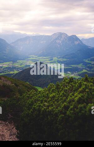 Blick auf den Altaussee von der Triselwand, Österreich. Stockfoto