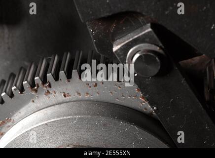 Verzaunung Details der technischen Mechanismus Nahaufnahme. Stockfoto
