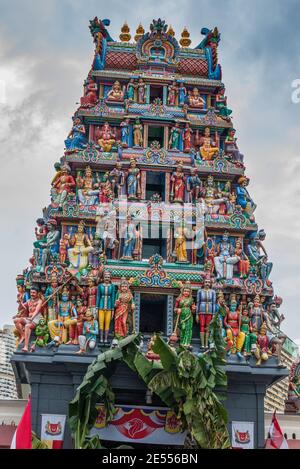 Singapur ist ein souveräner Inselstadtstaat in Südostasien, vor der Malaiischen Halbinsel, gegründet 1819 von Sir Stamford Raffles als Handelsposten. Stockfoto