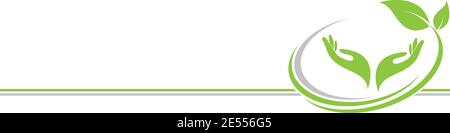 Hände, Blätter, Bäume, Logo, Hintergrund Stock Vektor