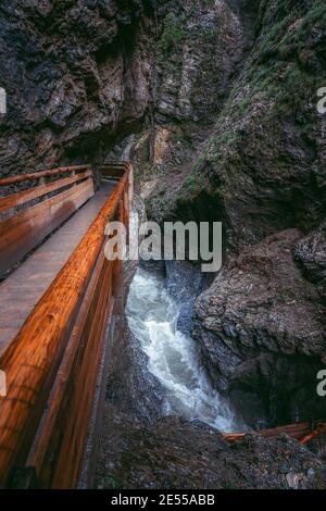 Liechtensteiner Schlucht in den Oberaustrischen Alpen. Stockfoto