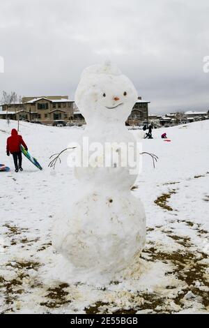 Las Vegas NV, USA. Januar 2021. Ungewöhnlicher Schneefall im Nordwesten von Las Vegas, Nevada am 26. Januar 2021. Kredit: Dee Cee Carter/Media Punch/Alamy Live Nachrichten Stockfoto