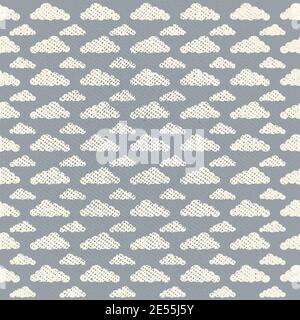 Vektor Nahtloses Grunge Wolkenmuster Stock Vektor