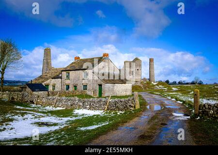 Die Magpie Mine war eine der berühmtesten Bleiminen im Peak District. Stockfoto