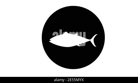 Vektor isolierte Illustration eines Fisches. Schwarz-Weiß-Fisch-Illustration oder -Symbol Stock Vektor