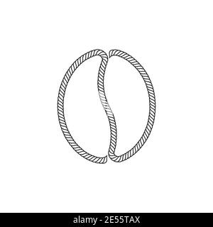 Seil Kaffeebohne Design-Vektor. Kreative Ikone isoliert auf weißem Hintergrund. Stock Vektor