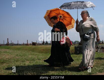 Oswiecim, Polen - 2. August 2013: Der 70. Jahrestag der Liquidation des "Zigeunerlagers" im Staatlichen Muzeum Auschwitz-Birkenau in Oswiee Stockfoto