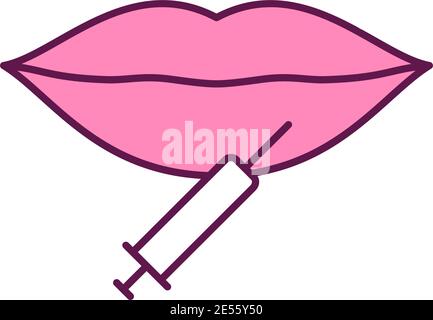 RGB-Farbsymbol für Lippenvergrößerung Stock Vektor