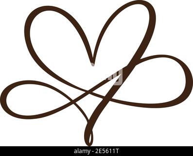 Herz Liebe Zeichen für immer. Infinity Romantic Symbol geschnitten verknüpft, beitreten, Leidenschaft und Hochzeit Logo. Vorlage für T-Shirt, Karte, Poster. Flaches Element entwerfen Stock Vektor