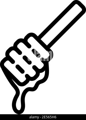 Honey einfache Linie Farbe Symbol Vektor Illustration. Honey Dripper Logo Stock Vektor