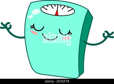 Lustige Badezimmer kawaii Maßstab Maskottchen Charakter mental gesund Konzept nein Spannungsvektordarstellung isoliert Stock Vektor