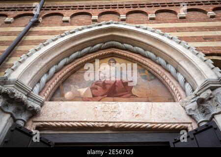 Der Innenhof des Palazzo della Ragione in Verona. Italien Stockfoto